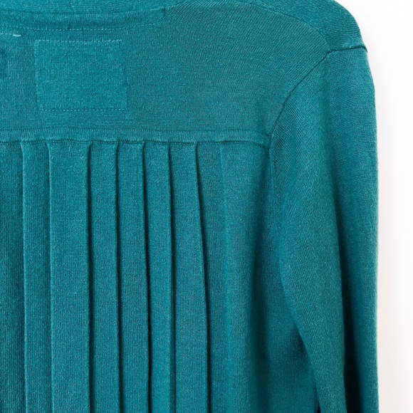 Anthropologie Angel of the North Cashmere Cotton Pleated Cardigan Size Medium - Picture 7 of 15